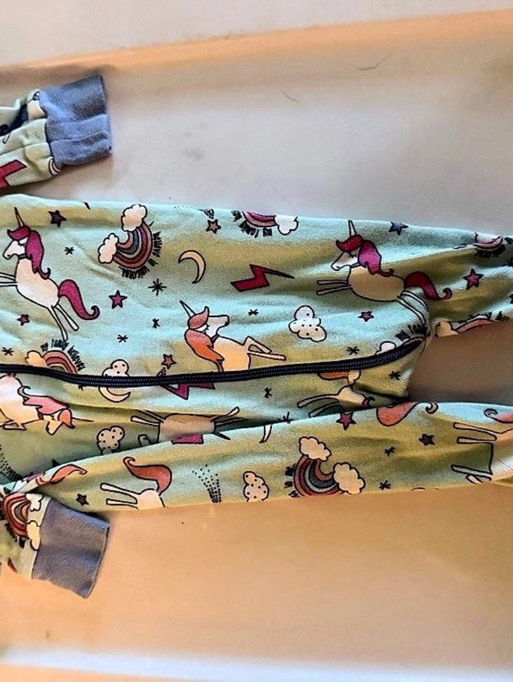 Carter's Unicorn Rainbow Footed Cotton Pajama Sleeper Blue & Pink